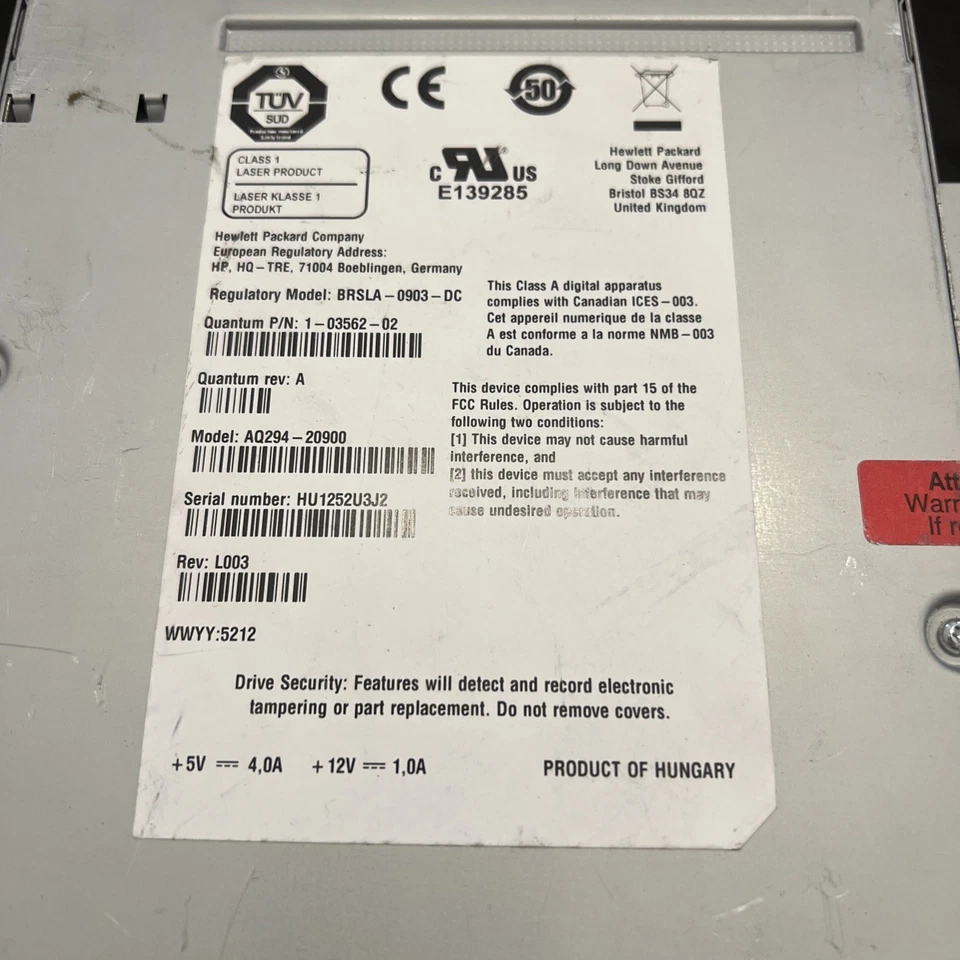 Quantum Scalar i40 i80 Tape Drive 1-03562-02 Rev A BRSLA-0903-DC AQ-294C#900 - Image 2 of 4