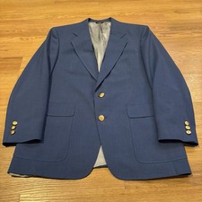 VTG Hart Schaffner Marx Jack Nicklaus Sport Coat Men 44R Blue Blazer Gold Button