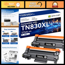High-Yield Black Toner Cartridge for Brother Printers - 2 Pack, Compatible Rel