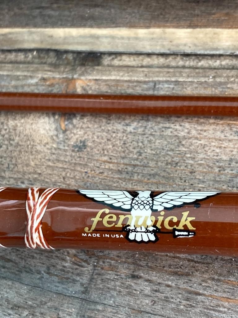 Vtg Fenwick FS 70 Fishing Rod 7'-1/8-3/8 Oz Lure 4-10 lb Line 2 PC W Case & Bag