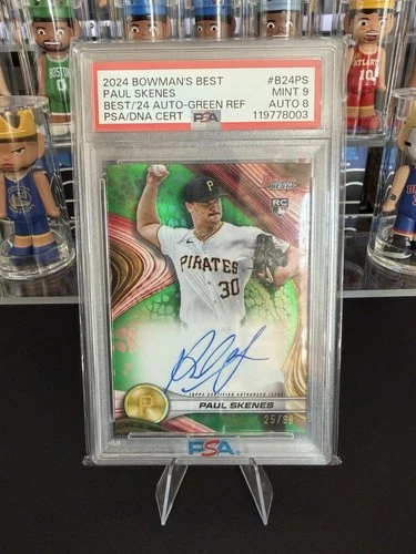 2024 Bowman’s Best Paul Skenes RC Best Of 2024 Green Refractor Auto /99 PSA 9