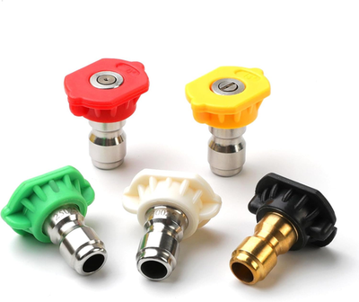 #ad 5 Pack Pressure Washer Nozzle Tips 0° 65° 1 4quot; Quick Connect 4500 PSI $11.99