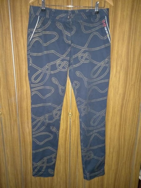 Women Emporio Armani Trousers Navy Cotton 38 / M /