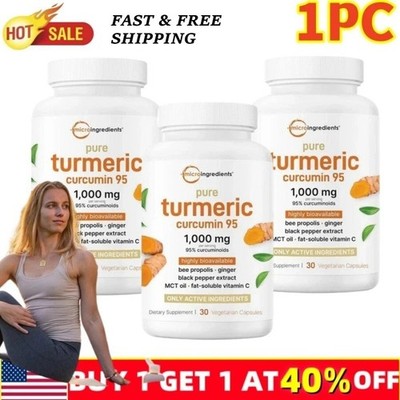 2 BOTTLES--Micro Ingredients Turmeric Curcumin|95% Curcuminoids w/ Black Pepper