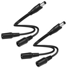 2 Pack 1 Male to 2 Female Cord 5.5Mm X 2.1Mm,Dc Power Splitter Cable