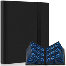 Mlikero Sammelalbum Karten Schwarz, 360 Taschen, 20 Seiten, Geschenk f&uuml;r Sammler
