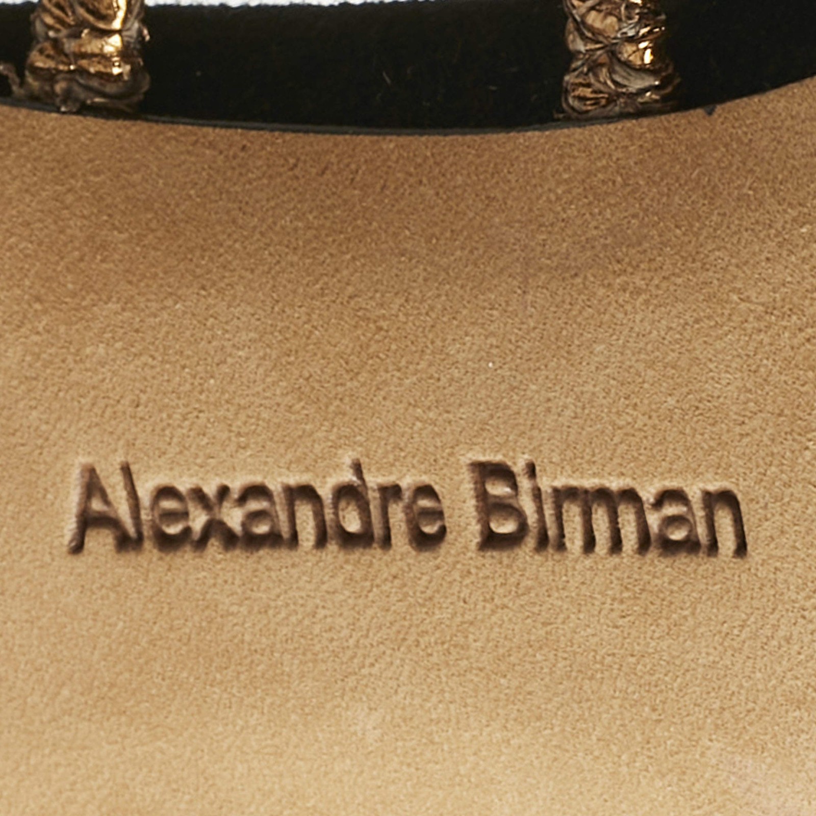 Alexandre Birman Gold Python Embossed Leather Cag… - image 7