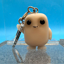 Beige  Black Character Figure Keychain Bag Charm w/ Key Ring, Plastic