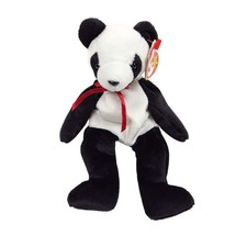 TY Beanie Babies 1997 Fortune The Red Ribbon Lucky Panda w/Tags Vintage