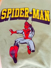 Marvel Comic Spider-Man Unisex Pullover Crew Neck Sweater Green Size 8