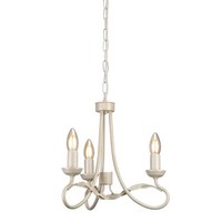 Kronleuchter HäNgelampe Deckenleuchte Metall Beige Gold D 36 Cm Esszimmerleuchte