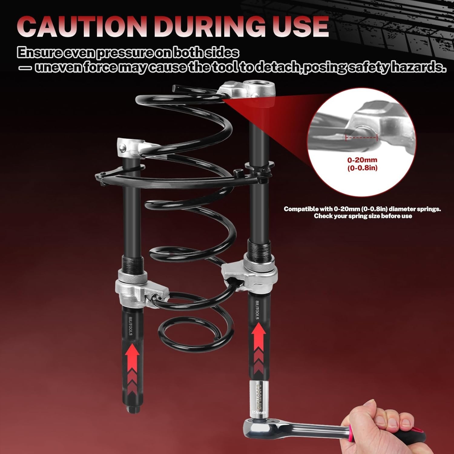 Adjustable Coil Spring Compressor Kit, Maximum Load 2645LB