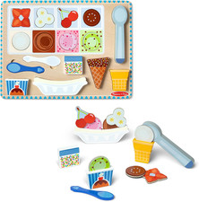 Melissa Doug Ice Cream Wooden Magnetic Puzzle Play Activity Set, 16 Magnet Pie