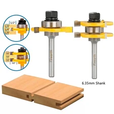 2 Piece Tongue & Groove Router Bits 6.35mm Shank
