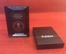 Zippo Death Wish Coffee Skull Black Matte Limited Edition Gothic Lighter