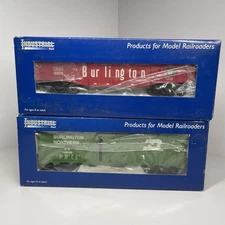 O Gauge Industrial Rail IDM1003 & IDM5003  Burlington Northern Box Car & Gondola