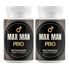 (2 Pack) Max Man Pro Advanced Male Health Supplement to Boost Energy & Endurance
