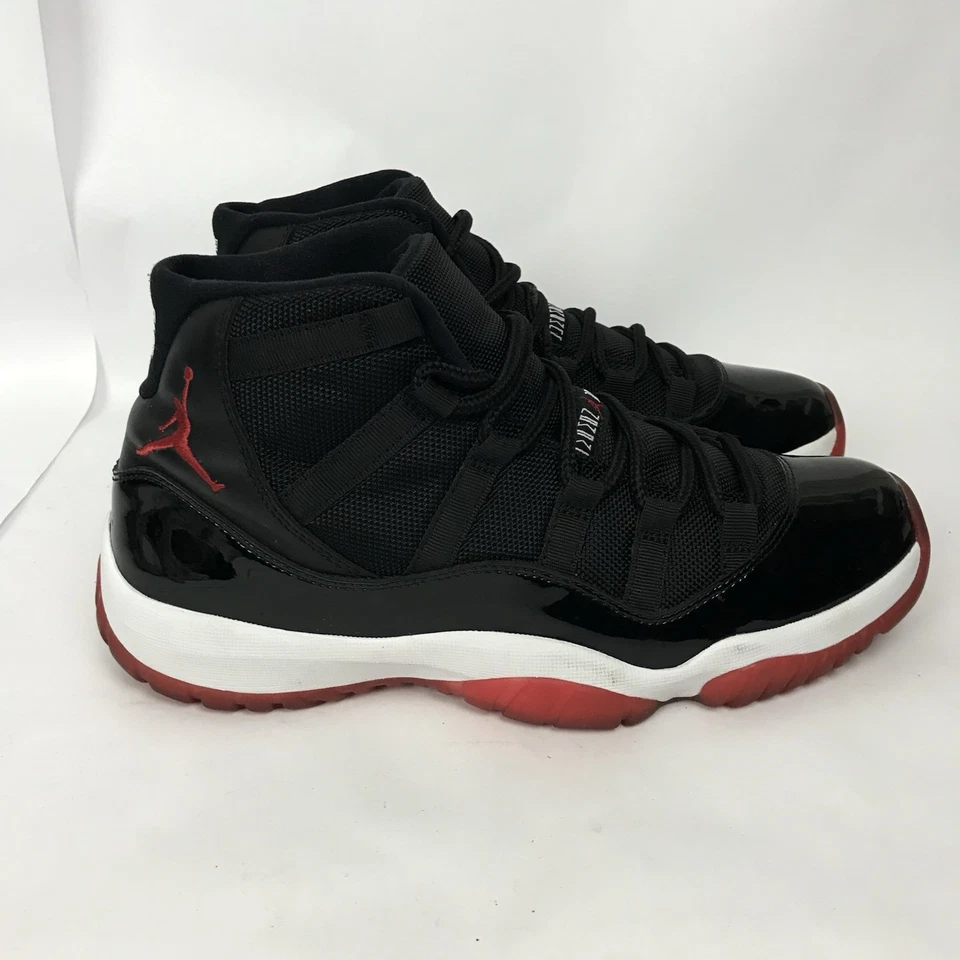 Nike Air Jordan 11 Retro Bred 2012 Para hombres Talla 9 Alto OG 378037-010 Negro Rojo Foto 4 de 4