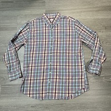 Peter Millar Shirt Men's XL Long Sleeve 100 Cotton Plaid Regular Fit Button Up