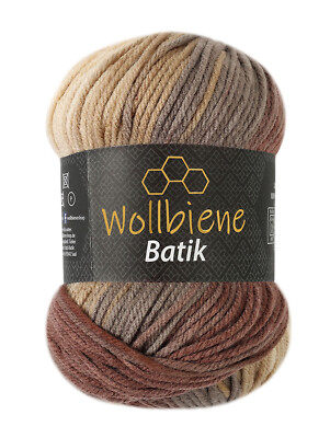 Wollbiene Batik Wolle fantastischer Farbverlauf 100g Multicolor Strickwolle