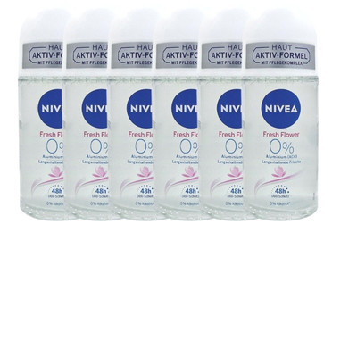 Deo Damen Frauen Roll On Nivea FRESH FLOWER 48h Schutz 6x 50ml (  92,97/L)