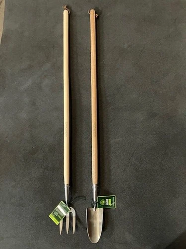 SPEAR AND JACKSON KEW GARDEN TROWEL AND FORK LONG HANDLED 40 " STAINLESS STEEL