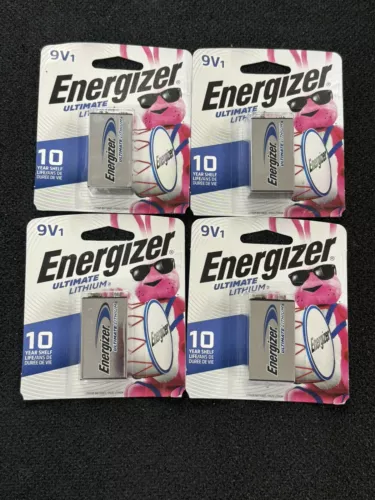 4 Energizer  Ultimate Lithium 9 V Batteries - 4 Count EXP: 2033