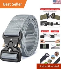 Adjustable Tactical Belt for Men with Quick Release Heavy Duty Buckle - Fits ...