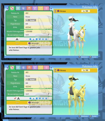 Arceus Shiny/ non shiny 6IV Set  Pokemon Strahlender Diamant Leuchtende Perle