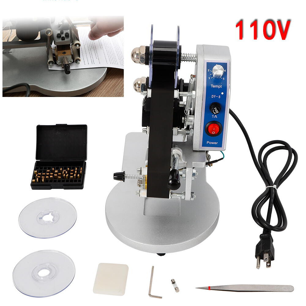 Hot Stamp Printer Manual Ribbon Coding Hot Foil Stamping Date Code Tool 110V