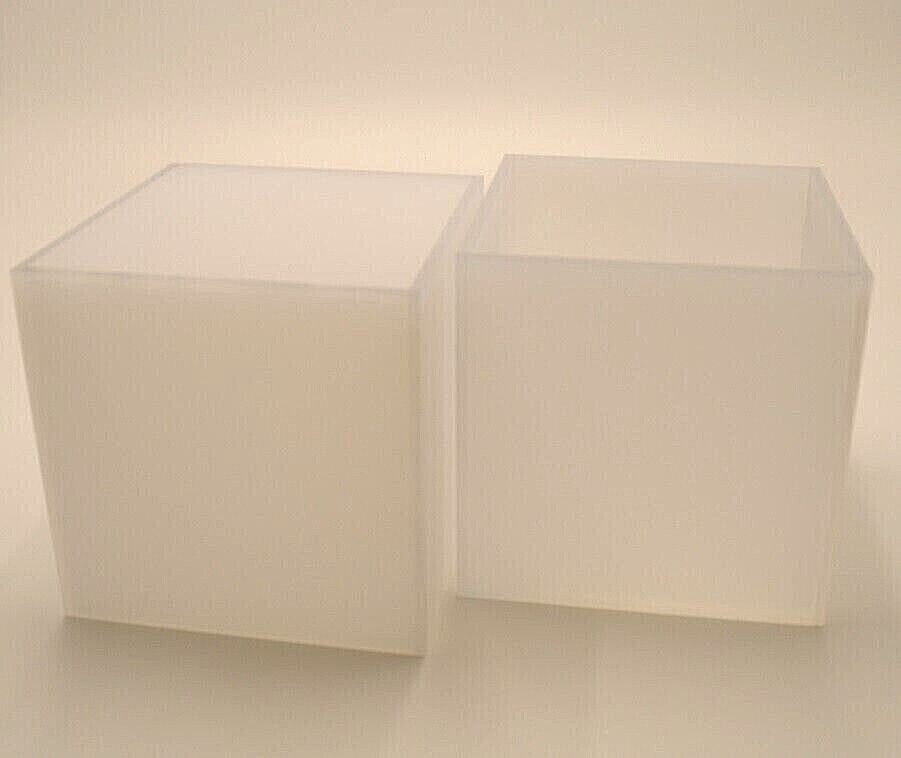 OLYCRAFT 1 H x 5 B x 5 D transparante acryl kubus set van 2 vierkante displayblokken van gepolijst acryl vierkant display basis transparant gepolijst rand voor displays