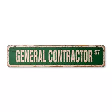 GENERAL CONTRACTOR Vintage Street Sign blueprints home house build architect
