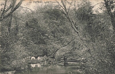 Postcard Up the Inlet Lake Luzerne New York