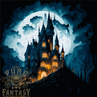 A Haunted Castle Fantasy Halloween Herren-T-Shirt 100 % Baumwolle