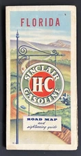 1948 SINCLAIR GAS STATION ROAD MAP & SIGHTSEEING GUIDE FLORIDA - CUBA  (#514)