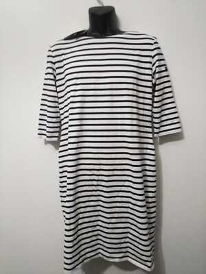 Saint James Boat Neck Propriano II Navy White Striped Anti UV Dress US 16 (READ)