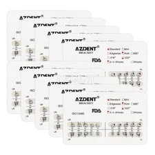10X AZDENT Dental Orthodontic Brackets Braces Metal Standard Roth.022 345 Hooks