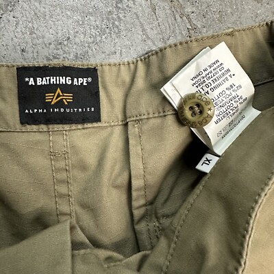 A BATHING APE × ALPHA INDUSTRIES / カーゴパンツ/M/ポリエステル/KHK/001PTG731903X A Bathing Ape Bape x Alpha Industries Army Military Cargo Utility