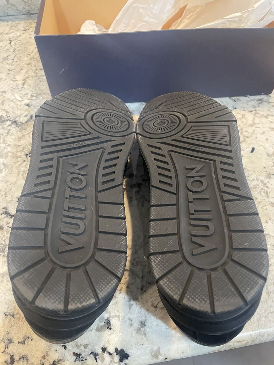 LOUIS VUITTON LV “Virgil Abloh” Trainer Sneakers Black Suede LOUIS VUITTON LV “Virgil Abloh” Trainer Sneakers Black Suede