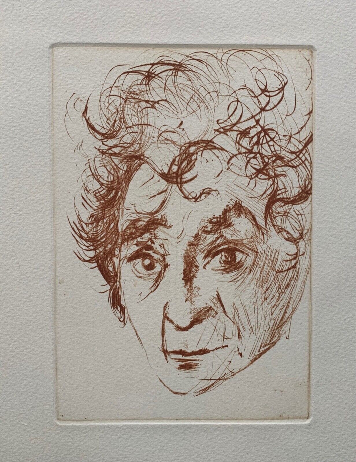 Salvador Dali PORTRAIT OF CHAGALL Restrike Etching Art with Certificate