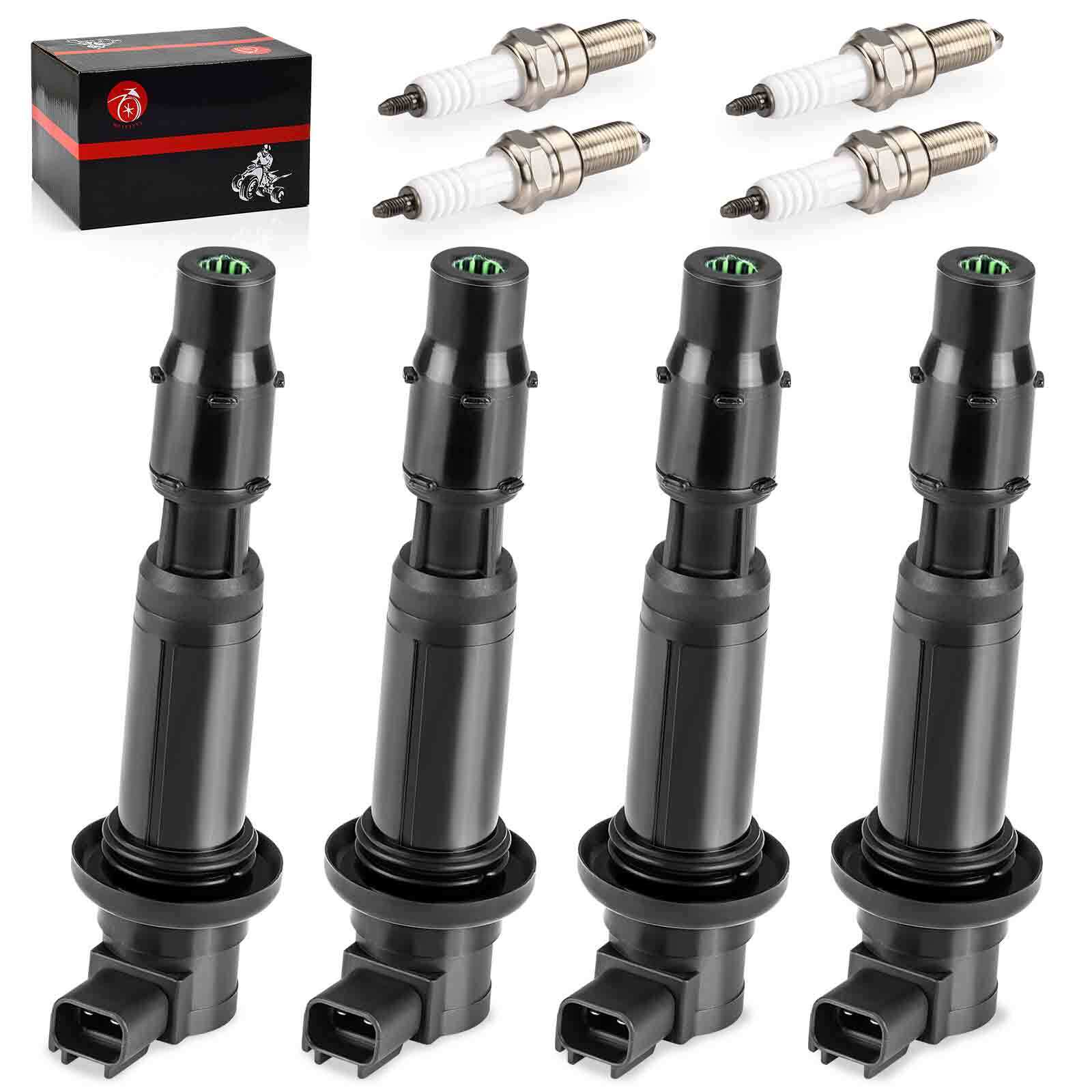 4Pcs Ignition Coils & Iridium Spark Plugs For Kawasaki Ninja ZX-6R ZX600 ZZR600