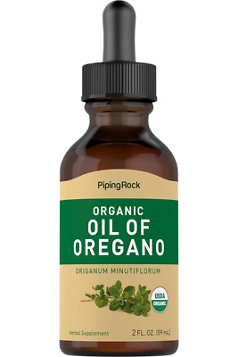 Organic Oil of Oregano | 2 fl oz Liquid | Vegan, USDA Certified | by Piping Rock
