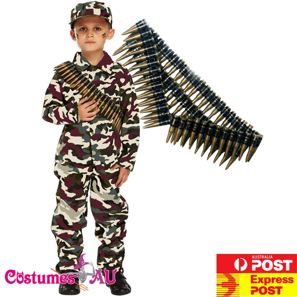 Boys Army Military Costume Child Camouflage Soldier Book Week Halloween  Uniform