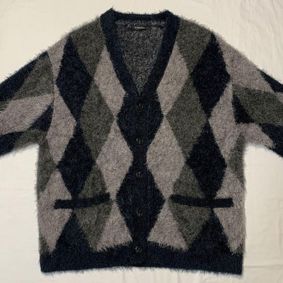 Re Number Nine Argyle Feather Design Cardigan 70cm Length | eBay 