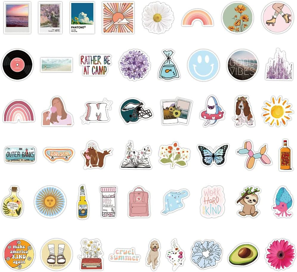 100-Pack Aesthetic Vinyl Stickers – Cute, Preppy Decals For Scrapbooks, Laptops, Cars & Water Bottles 2 thumbnail image