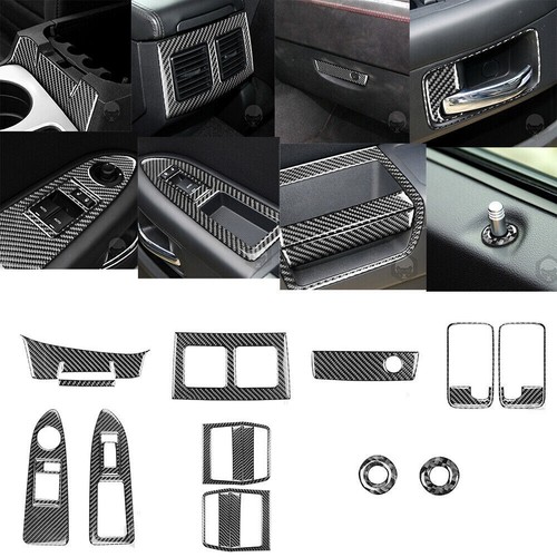 37Pcs Carbon Fiber Interior Full Set Cover Trim For Chevrolet Corvette C7 14-19