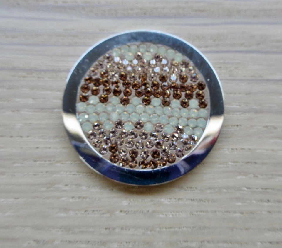 MI MONEDA Grande Inoxidable RITMO Teniente Rosa SWAROVSKI Cristal Moneda NUEVA DIFÍCIL DE ENCONTRAR Foto 2 de 4