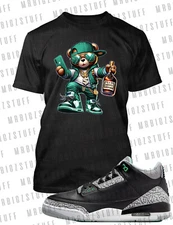 Henny Bear Streetwear  Pro Club Shaka RTP Tee to Match J3 Green Glow Sneaker 