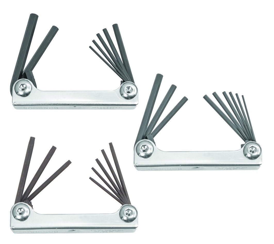 Bondhus Classic Steel Hex Fold Up Wrench Set Torx Metric SAE