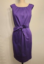 Calvin Klein Sleeveless Purple Pencil Belt Dress Size 2 